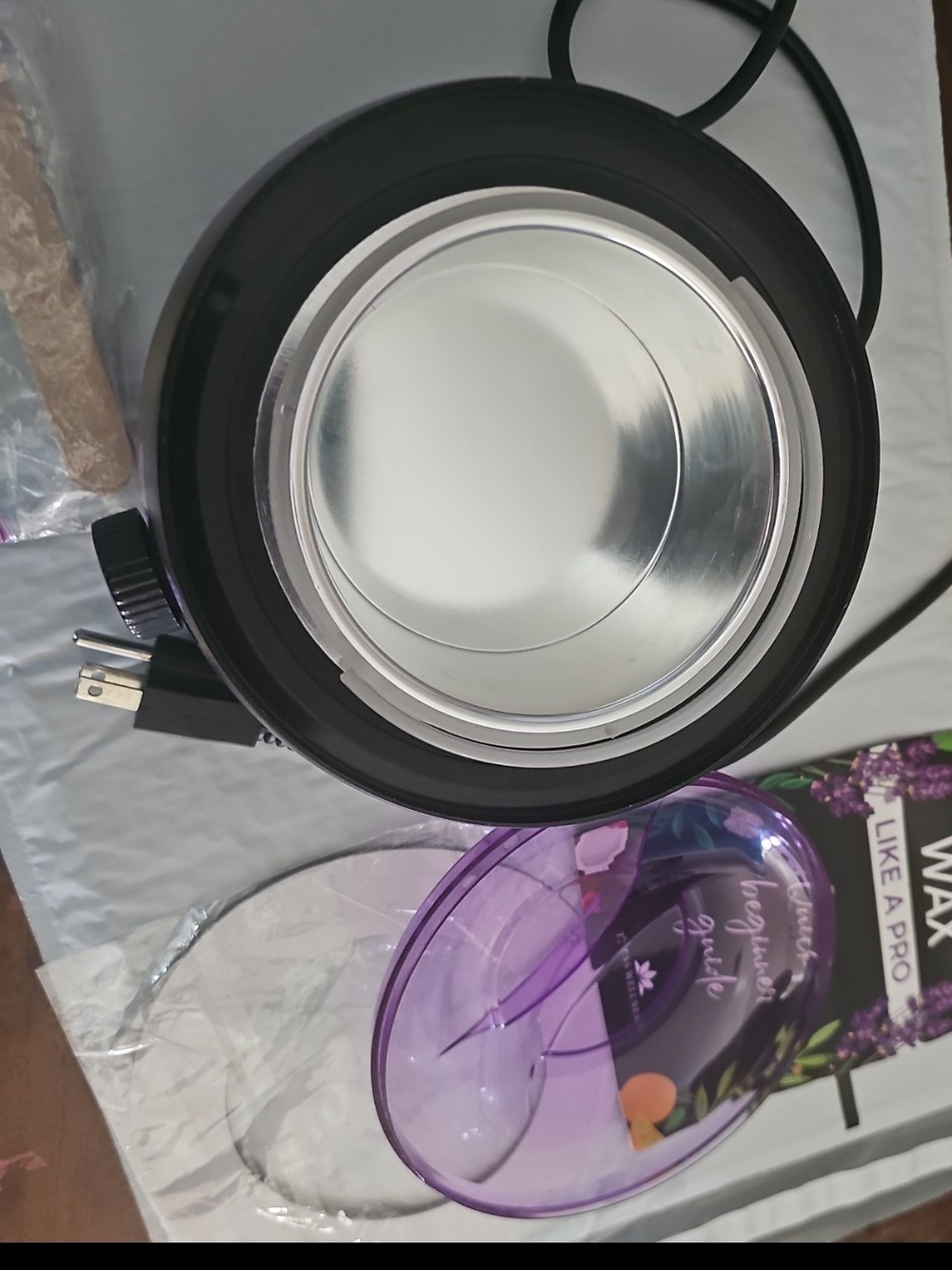 Electric Wax Warmer with Purple Lid
